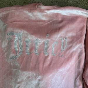 Juicy Couture Pink Velour Hoodie with Rhinestone Detail